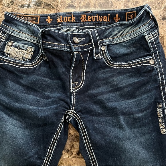 🧡Rock Revival Women’s July Cuffed Low Rise Skinny Jeans Size 26🧡 - Picture 4 of 5